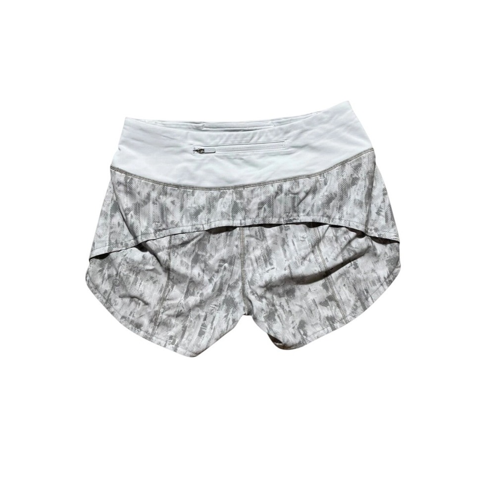 Lululemon Women's Skort 4 Tall White Silver Pattern Athletic Shorts Skirt